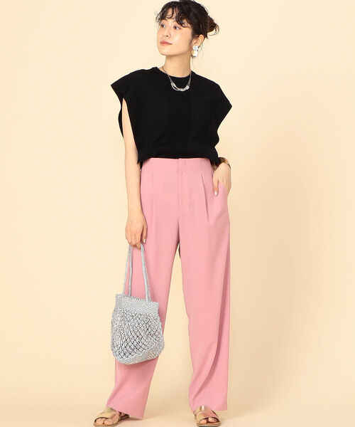 NOLLEY’S Sophi(ノーリーズソフィ)の「強撚2WAYセミワイドパンツ(その他パンツ・レディース・ベージュ/ブラック/ピンク・38/36)」の14枚目の写真
