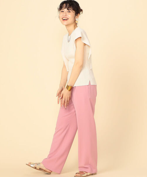 NOLLEY’S Sophi(ノーリーズソフィ)の「強撚2WAYセミワイドパンツ(その他パンツ・レディース・ベージュ/ブラック/ピンク・38/36)」の15枚目の写真