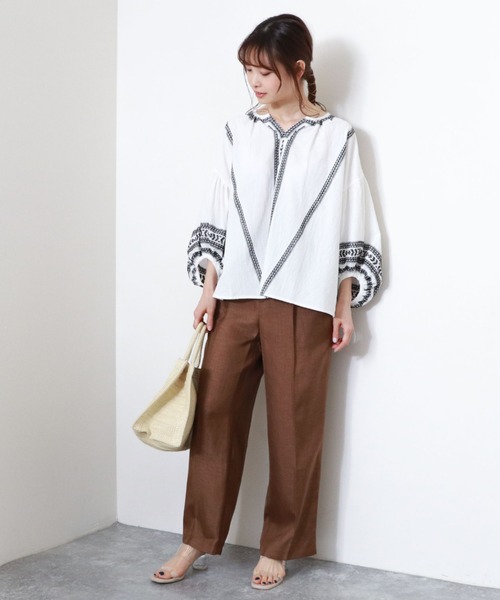 archives（アルシーヴ）の「カルゼタックパンツ（その他パンツ・レディース・ブラウン/ラベンダー/ミント/ベージュ・MEDIUM）」の9枚目の写真