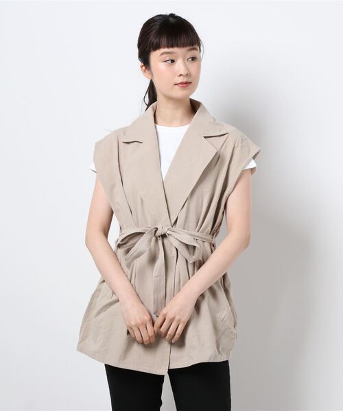 KOBE LETTUCE（コウベレタス）の「ボイルノースリロングジャケット（その他アウター・レディース・カーキ/ブラック/ベージュ/アイボリー・FREE）」の12枚目の写真