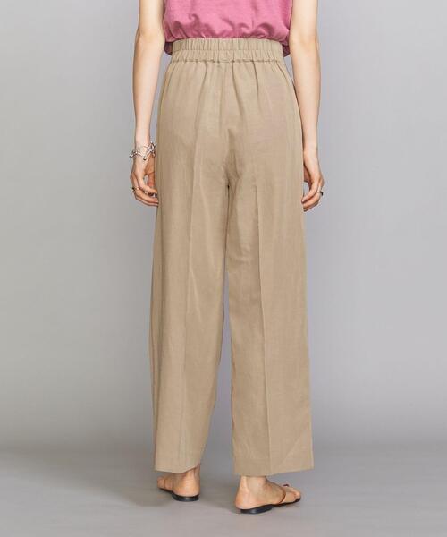 BEAUTY&YOUTH UNITED ARROWS（ビューティーアンドユースユナイテッドアローズ）の「BY 麻ブレンドハイウエストタックワイドパンツ（その他パンツ・レディース・ベージュ/ダークグレー・SMALL/MEDIUM）」の5枚目の写真