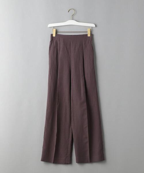 BEAUTY&YOUTH UNITED ARROWS（ビューティーアンドユースユナイテッドアローズ）の「BY 麻ブレンドハイウエストタックワイドパンツ（その他パンツ・レディース・ベージュ/ダークグレー・SMALL/MEDIUM）」の9枚目の写真