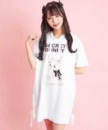 Secret Honey | レースアップうさぎ半袖パーカーワンピース(Tシャツ/カットソー)