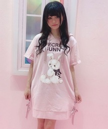 Secret Honey | レースアップうさぎ半袖パーカーワンピース(Tシャツ/カットソー)