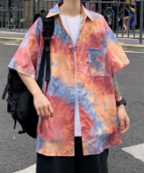 MGV（エムジーヴィー）の「タイダイプリントSSシャツ（シャツ/ブラウス・メンズ・レッド/ブルー・MEDIUM/LARGE/X-LARGE）」の10枚目の写真