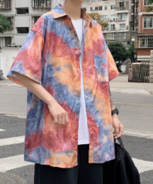 MGV（エムジーヴィー）の「タイダイプリントSSシャツ（シャツ/ブラウス・メンズ・レッド/ブルー・MEDIUM/LARGE/X-LARGE）」の12枚目の写真
