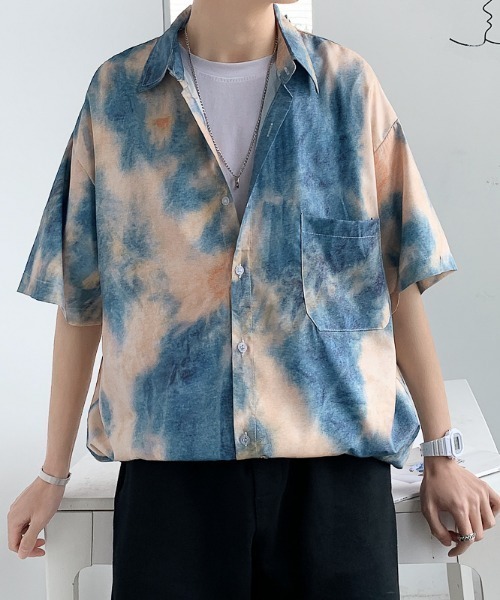 MGV（エムジーヴィー）の「タイダイプリントSSシャツ（シャツ/ブラウス・メンズ・レッド/ブルー・MEDIUM/LARGE/X-LARGE）」の14枚目の写真