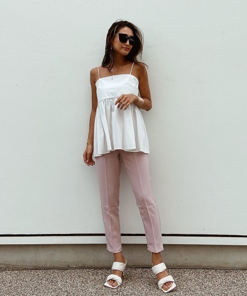 esutoreja（エストレジャ）の「ペプラムバックオープントップス（キャミソール・レディース・ホワイト/ブラック/オレンジ・FREE）」の8枚目の写真