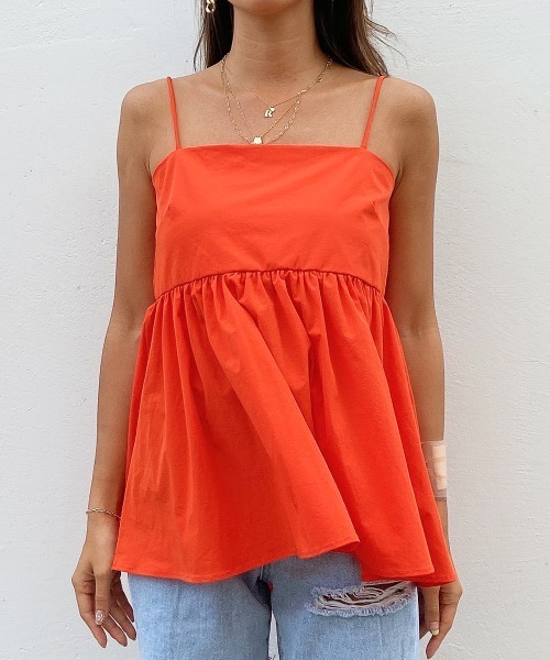 esutoreja（エストレジャ）の「ペプラムバックオープントップス（キャミソール・レディース・ホワイト/ブラック/オレンジ・FREE）」の13枚目の写真