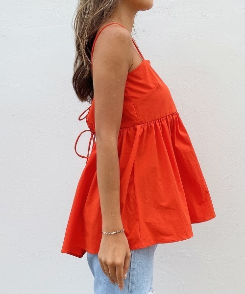 esutoreja（エストレジャ）の「ペプラムバックオープントップス（キャミソール・レディース・ホワイト/ブラック/オレンジ・FREE）」の17枚目の写真