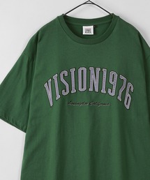 【VISION STREET  WEAR/ヴィジョンストリートウェア】カレッジロゴ サテンワッペン半袖Tシャツ
