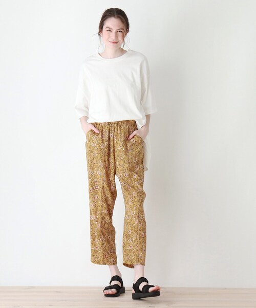 Cutie Blonde（キューティーブロンド）の「◆【S-L】花柄パイピングパンツ（その他パンツ・レディース・イエロー系9/アイボリー系6/ネイビー系9・03/02/01）」の10枚目の写真