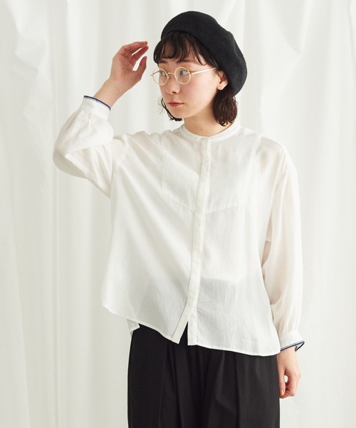 Lene（レネ）の「●セルヴィッチカラー シャツブラウス（シャツ/ブラウス・レディース・ホワイト/アイボリー・FREE）」の15枚目の写真