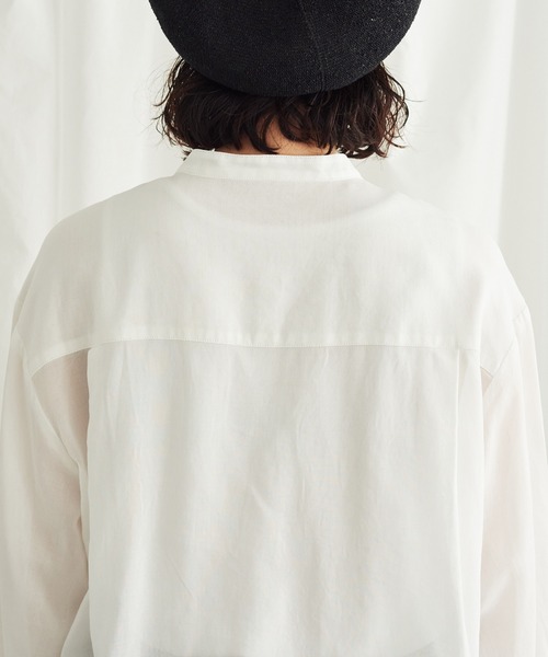 Lene（レネ）の「●セルヴィッチカラー シャツブラウス（シャツ/ブラウス・レディース・ホワイト/アイボリー・FREE）」の4枚目の写真