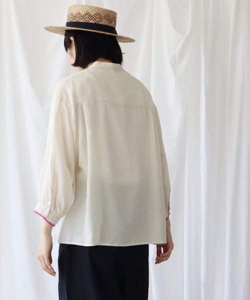 Lene（レネ）の「●セルヴィッチカラー シャツブラウス（シャツ/ブラウス・レディース・ホワイト/アイボリー・FREE）」の9枚目の写真