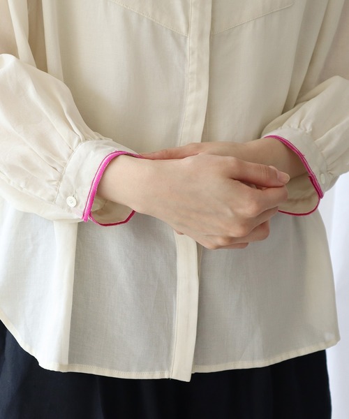 Lene（レネ）の「●セルヴィッチカラー シャツブラウス（シャツ/ブラウス・レディース・ホワイト/アイボリー・FREE）」の7枚目の写真