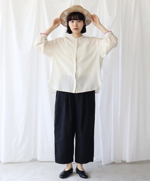 Lene（レネ）の「●セルヴィッチカラー シャツブラウス（シャツ/ブラウス・レディース・ホワイト/アイボリー・FREE）」の8枚目の写真