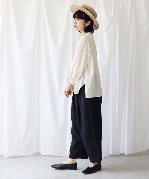 Lene（レネ）の「●セルヴィッチカラー シャツブラウス（シャツ/ブラウス・レディース・ホワイト/アイボリー・FREE）」の10枚目の写真