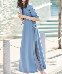 ＩＥＤＩＴ　上品見えしてらくちんなプリーツ切り替えワンピース