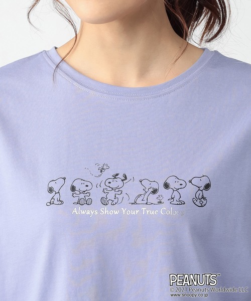 Petit Honfleur(プチオンフルール)の「【スヌーピー】フロントロゴプリント コラボTシャツ(Tシャツ/カットソー・レディース・ホワイト/ブルー/ベージュ・M/L)」の11枚目の写真