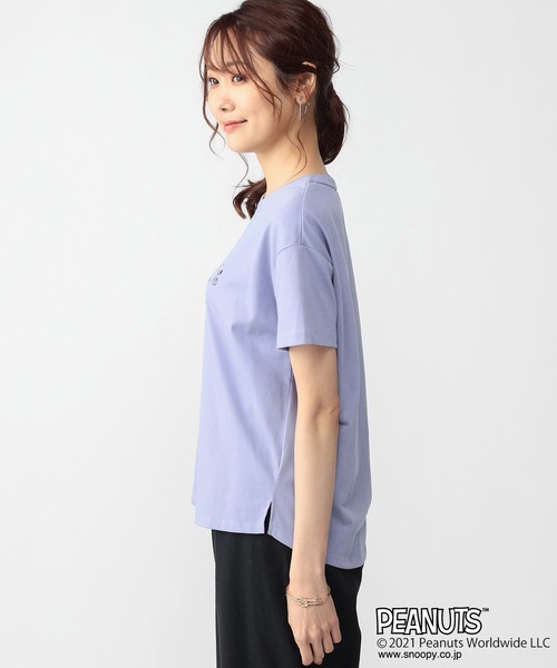 Petit Honfleur(プチオンフルール)の「【スヌーピー】フロントロゴプリント コラボTシャツ(Tシャツ/カットソー・レディース・ホワイト/ブルー/ベージュ・M/L)」の10枚目の写真