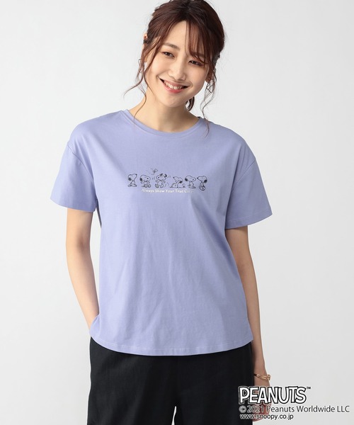 Petit Honfleur(プチオンフルール)の「【スヌーピー】フロントロゴプリント コラボTシャツ(Tシャツ/カットソー・レディース・ホワイト/ブルー/ベージュ・M/L)」の20枚目の写真