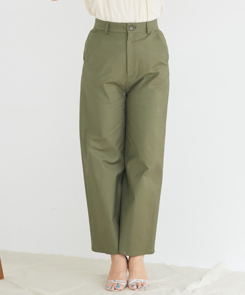 Doux archives（ドゥアルシーヴ）の「切替デザインワイドパンツ（チノパンツ・レディース・ブラウン/カーキ/アイボリー・MEDIUM/SMALL）」の11枚目の写真