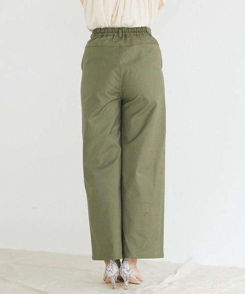 Doux archives（ドゥアルシーヴ）の「切替デザインワイドパンツ（チノパンツ・レディース・ブラウン/カーキ/アイボリー・MEDIUM/SMALL）」の12枚目の写真