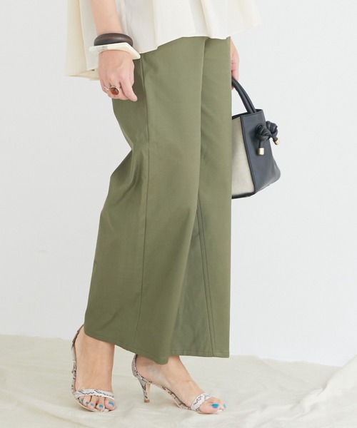 Doux archives（ドゥアルシーヴ）の「切替デザインワイドパンツ（チノパンツ・レディース・ブラウン/カーキ/アイボリー・MEDIUM/SMALL）」の16枚目の写真