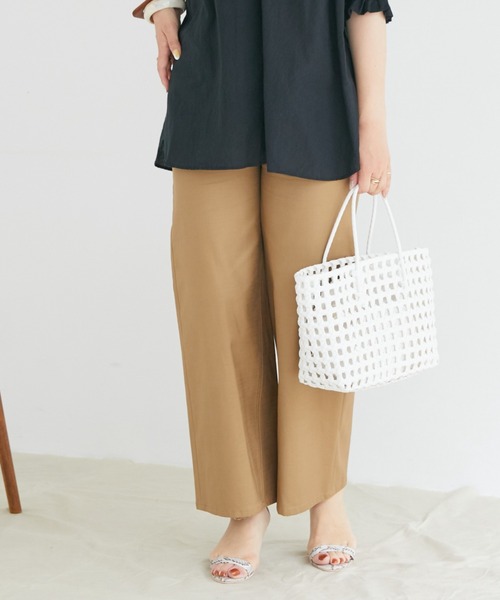 Doux archives（ドゥアルシーヴ）の「切替デザインワイドパンツ（チノパンツ・レディース・ブラウン/カーキ/アイボリー・MEDIUM/SMALL）」の15枚目の写真