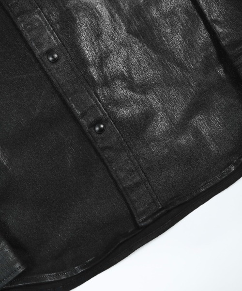 GalaabenD(ガラアーベント)の「EXフィットデニム ブラックコーティングデニムシャツ(シャツ/ブラウス・メンズ・ブラック・S/M/L)」の8枚目の写真
