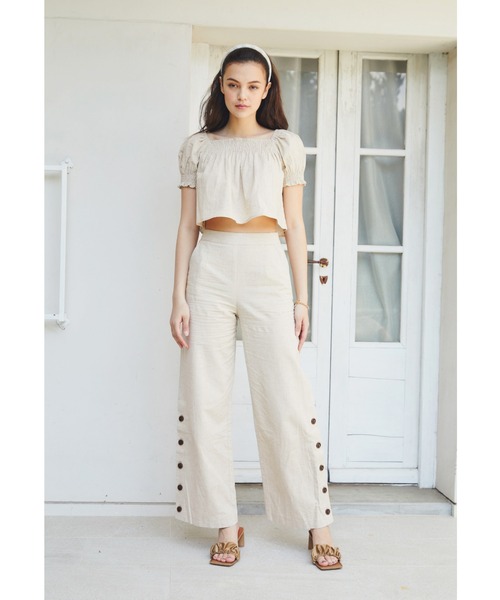 ALEXIA STAM（アリシアスタン）の「Shirring Cropped Top/シャーリング