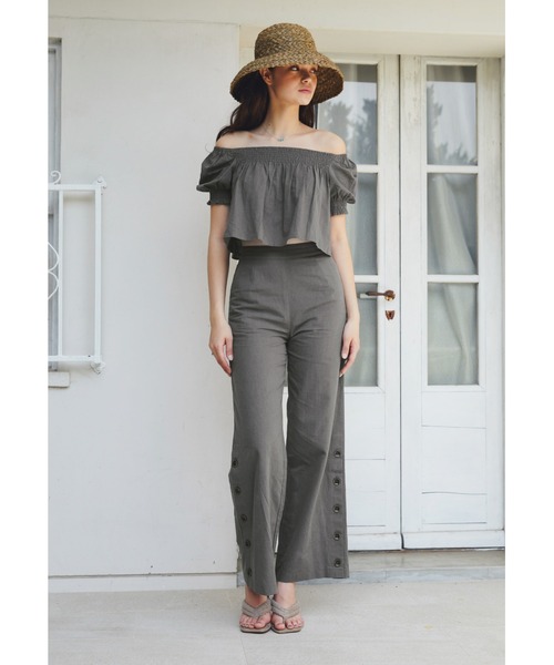 ALEXIA STAM（アリシアスタン）の「Shirring Cropped Top/シャーリング
