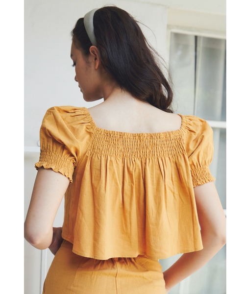 ALEXIA STAM（アリシアスタン）の「Shirring Cropped Top