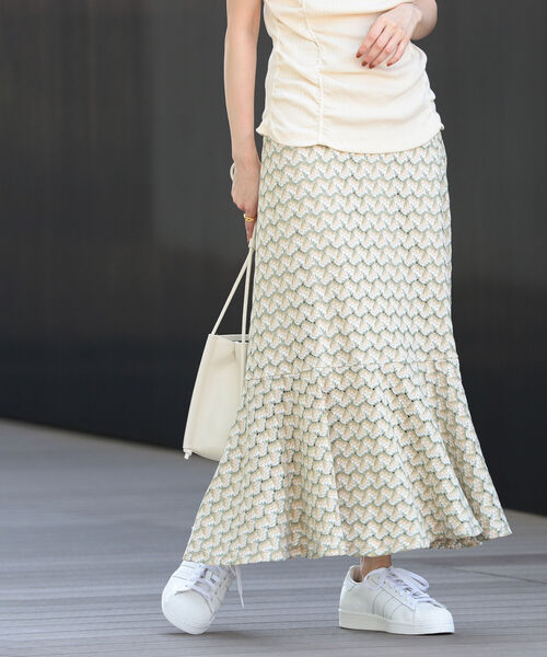 Ray BEAMS(レイビームス)の「Ray BEAMS / ラッセルレース マーメイド スカート(スカート・レディース・オレンジ/グリーン・0/1)」の12枚目の写真