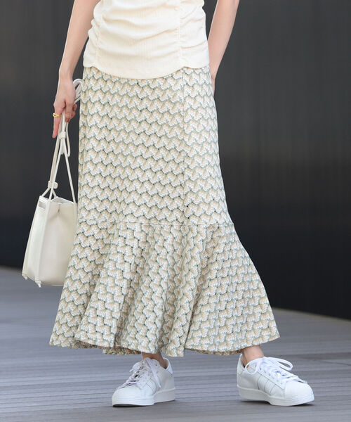 Ray BEAMS(レイビームス)の「Ray BEAMS / ラッセルレース マーメイド スカート(スカート・レディース・オレンジ/グリーン・0/1)」の13枚目の写真