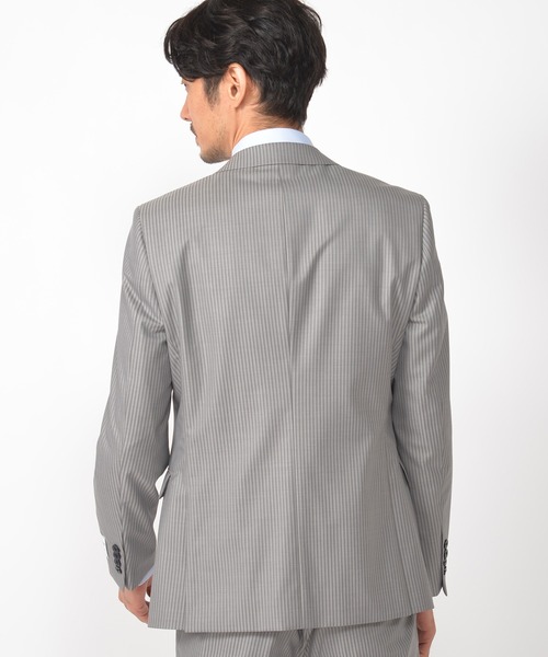 CROWDED CLOSET（クラウデッドクローゼット）の「TW ブライトストライプスーツ／別売りベストあり／2ピースビジネスセットアップスーツ（スーツセット・メンズ・ダークブラウン/ネイビー/グレー・01/02/03/04）」の11枚目の写真