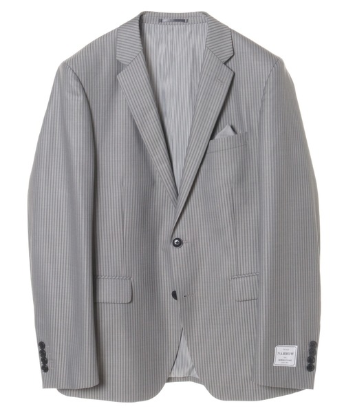 CROWDED CLOSET（クラウデッドクローゼット）の「TW ブライトストライプスーツ／別売りベストあり／2ピースビジネスセットアップスーツ（スーツセット・メンズ・ダークブラウン/ネイビー/グレー・01/02/03/04）」の17枚目の写真