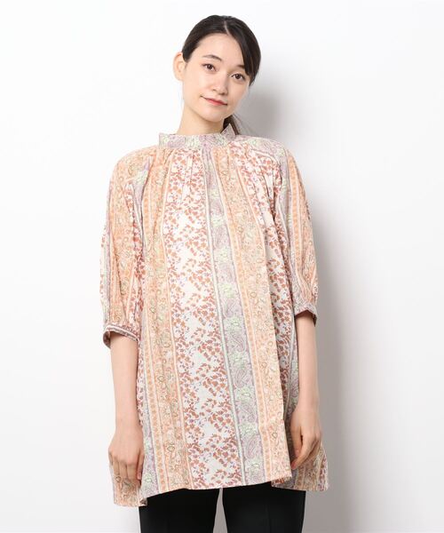 チャイハネ（チャイハネ）の「【チャイハネ】yul コットンドビーブロックプリントトップス（シャツ/ブラウス・レディース・ベージュ/グリーン/レッド・FREE）」の9枚目の写真