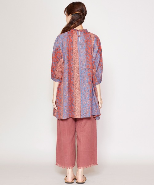 チャイハネ（チャイハネ）の「【チャイハネ】yul コットンドビーブロックプリントトップス（シャツ/ブラウス・レディース・ベージュ/グリーン/レッド・FREE）」の14枚目の写真