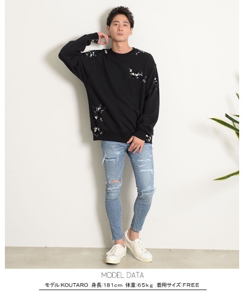 GOSTAR DE FUGA（ゴスタール ジフーガ）の「『GOSTAR DE FUGA』ペイントスウェットトレーナー（スウェット・メンズ・ホワイト/ブラック・FREE）」の11枚目の写真