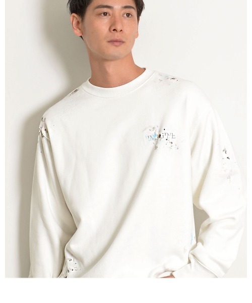 GOSTAR DE FUGA（ゴスタール ジフーガ）の「『GOSTAR DE FUGA』ペイントスウェットトレーナー（スウェット・メンズ・ホワイト/ブラック・FREE）」の9枚目の写真