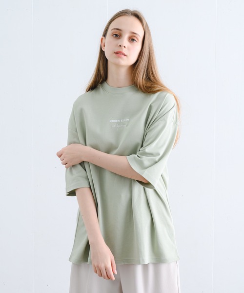 EDDEN ELLEN（エデンエレン）の「シンプルロゴルーズカットソー（Tシャツ/カットソー・メンズ・ホワイト/ブラック/ベージュ/サックスブルー/チャコールグレー/ライトグリーン・SMALL/MEDIUM/LARGE/X-SMALL）」の5枚目の写真