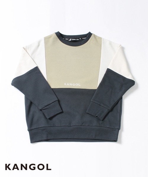 KANGOL（カンゴール）の「【KANGOL KIDS】裏毛カラーブロックトレーナー（スウェット・キッズ・ブラック/イエロー/ベージュ・130㎝/140㎝/150cm）」の2枚目の写真