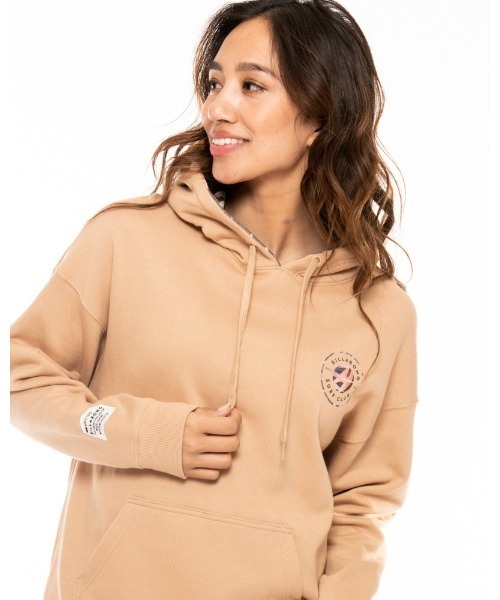 BILLABONG(ビラボン)の「BILLABONG レディース PATTERN CIRCLE LOGO パーカー 【2021年秋冬モデル】/ビラボンレディーススウェット(パーカー・レディース・ブラック/ベージュ/オフホワイト・MEDIUM/LARGE)」の3枚目の写真