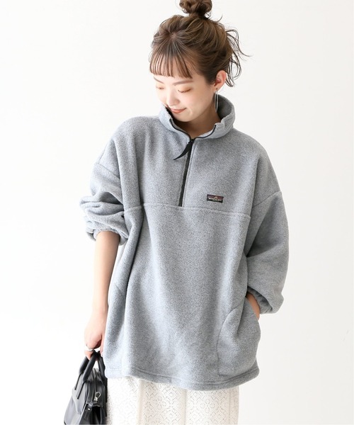 SLOBE IENA（スローブイエナ）の「【SUNRISE MILL 】SWAMP ハーフジップブルゾン【洗濯機洗い可】◆（ブルゾン・レディース・グレー/ネイビー・FREE）」の2枚目の写真