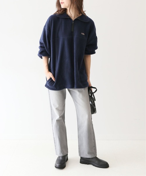 SLOBE IENA（スローブイエナ）の「【SUNRISE MILL 】SWAMP ハーフジップブルゾン【洗濯機洗い可】◆（ブルゾン・レディース・グレー/ネイビー・FREE）」の7枚目の写真