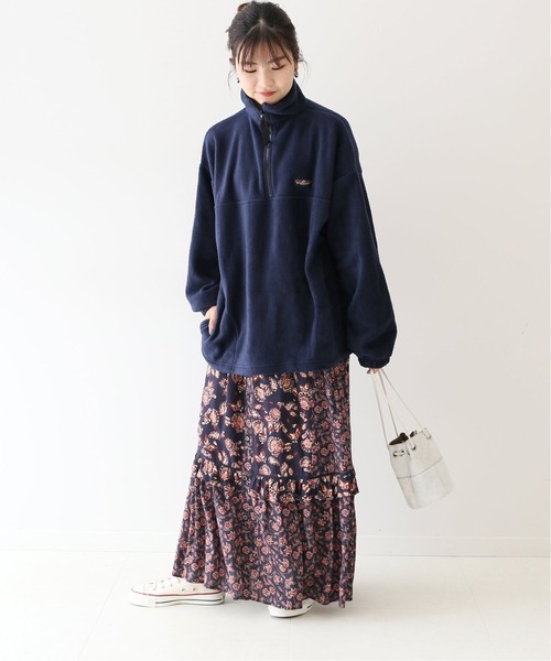 SLOBE IENA（スローブイエナ）の「【SUNRISE MILL 】SWAMP ハーフジップブルゾン【洗濯機洗い可】◆（ブルゾン・レディース・グレー/ネイビー・FREE）」の10枚目の写真