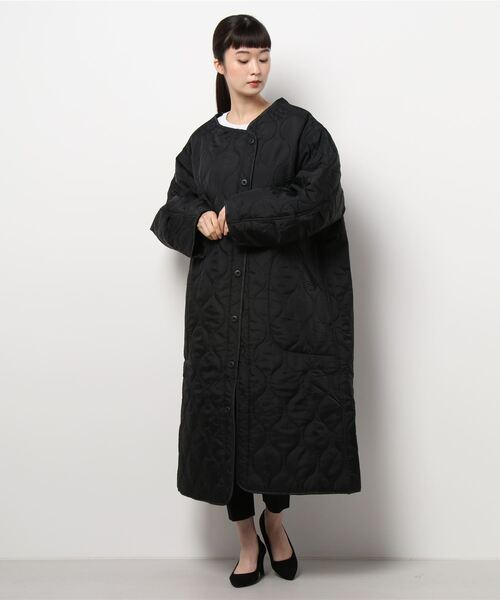 STYLEBLOCK（スタイルブロック）の「リップストップライナーキルトLコート（ブルゾン・レディース・ベージュ/ブラウン/カーキ/ブラック/ホワイト系その他・M）」の3枚目の写真