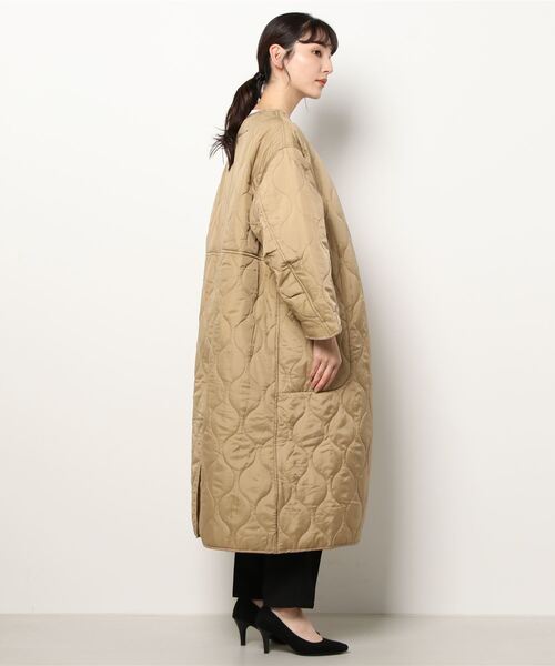 STYLEBLOCK（スタイルブロック）の「リップストップライナーキルトLコート（ブルゾン・レディース・ベージュ/ブラウン/カーキ/ブラック/ホワイト系その他・M）」の6枚目の写真